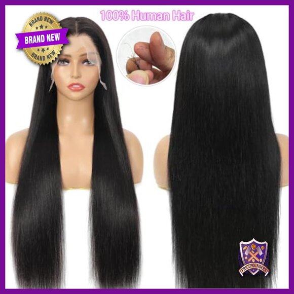 13x6 Lace Front Wig 100% Human Hair Glueless Pre Plucked HD Lace